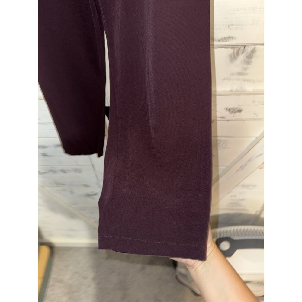 Eileen Fisher Casis Straight Pants Womens Small Purple Elastic Waist Ankle - Picture 7 of 11